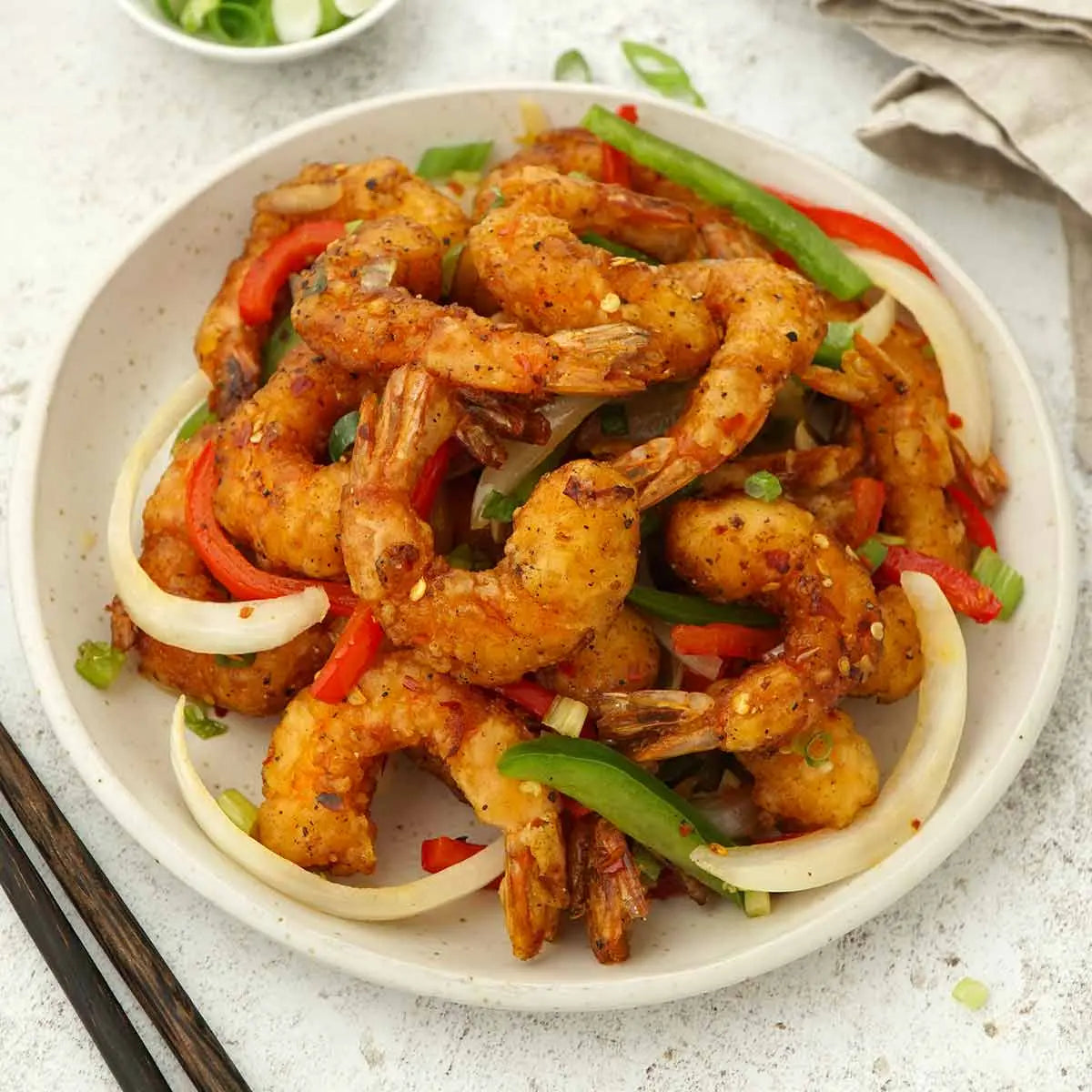 GAMBAS CON PIMIENTO Y SAL