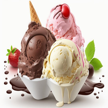 HELADO DE CHOCOLATE,FRESA,VANILLA